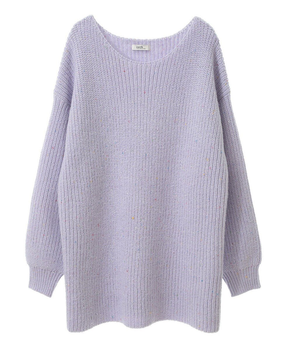 earth music&ecology カラーネップスパンコールニットチュニック 