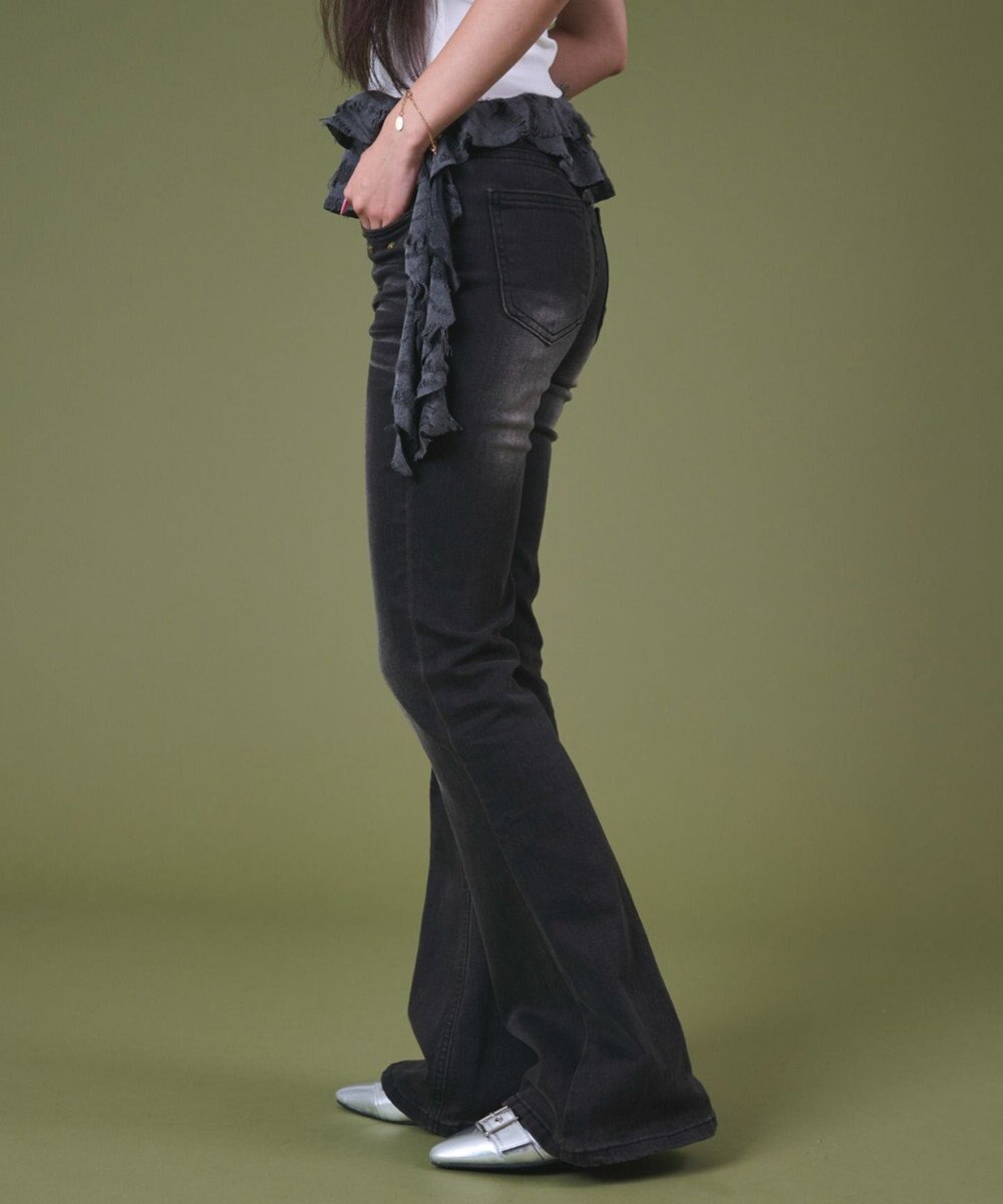 WEGO ブラストスタッズフレアデニム 