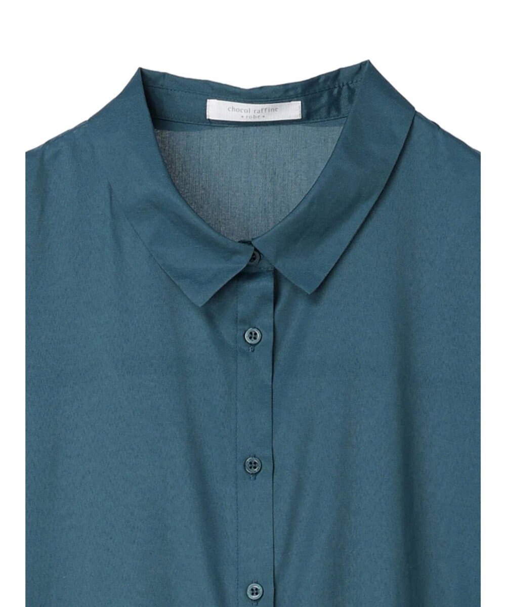 Green Parks ミディ丈半袖シャツワンピース 