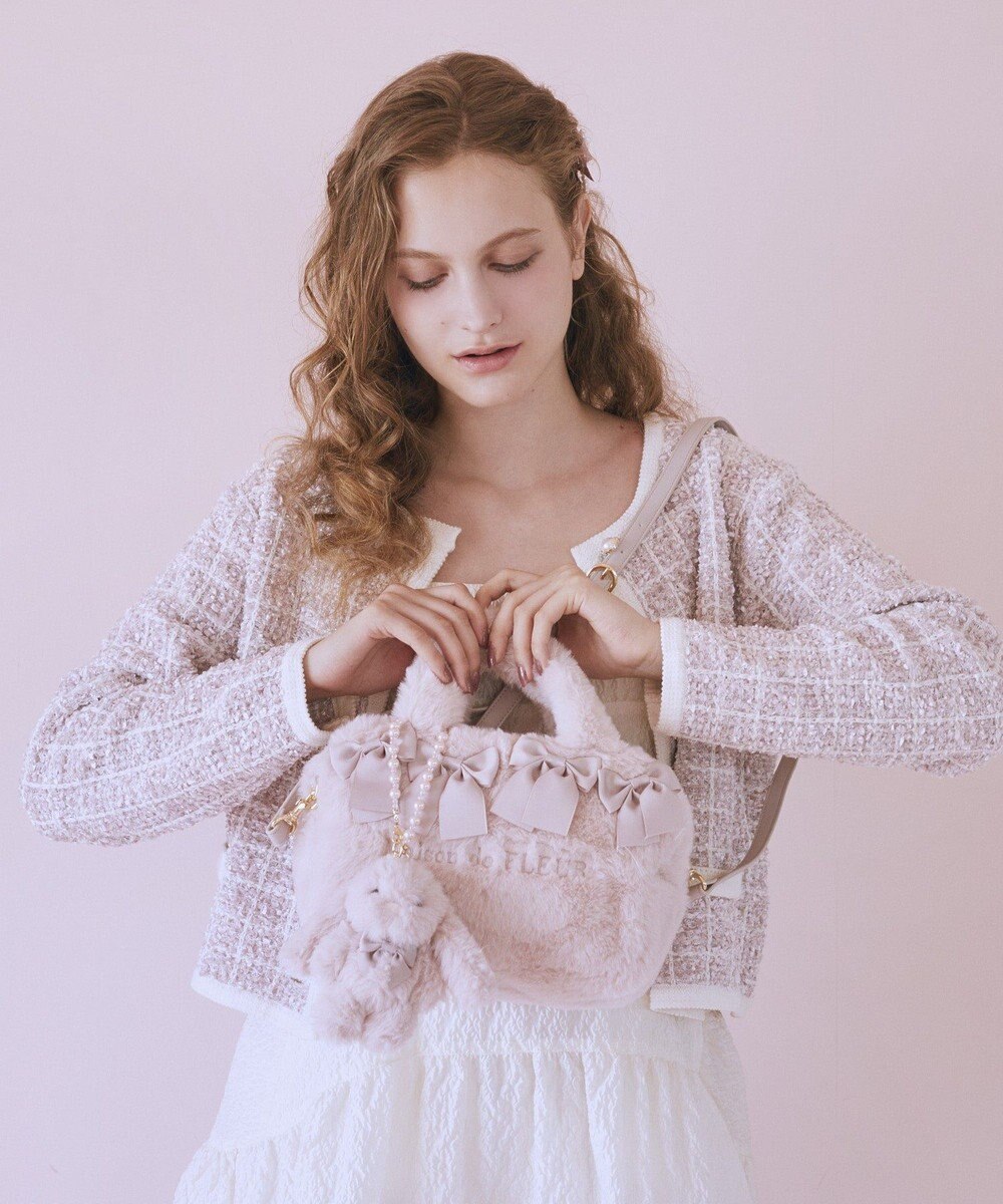 Maison de FLEUR ピンクマニア2Wayファーリボンミニバッグ 