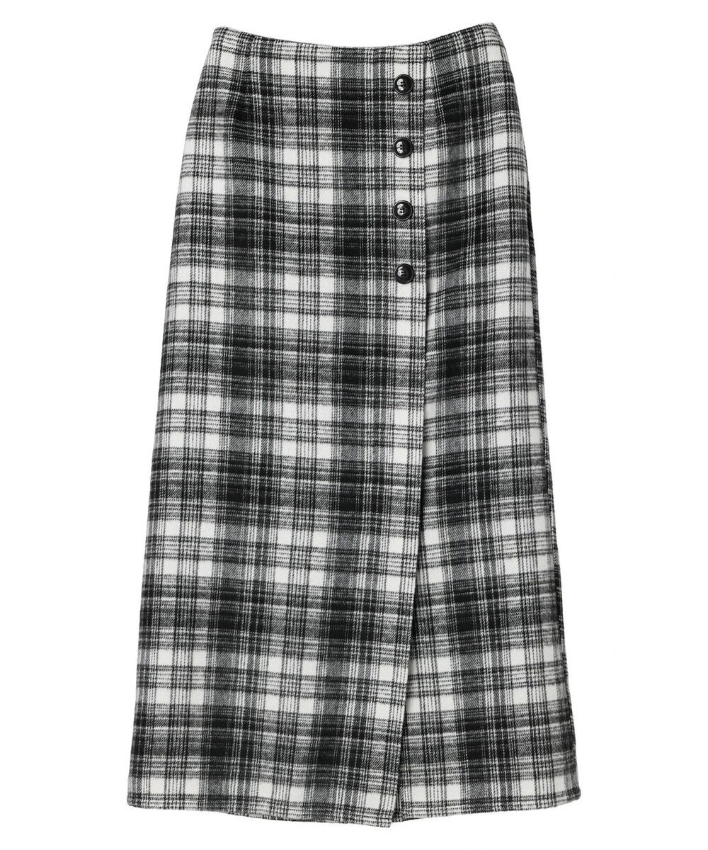 Green Parks シャギーチェックスカート 