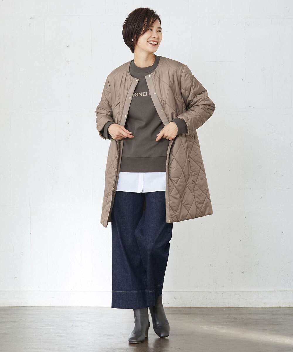 J.PRESS LADIES 高密度タフタ キルティング ロング コート 