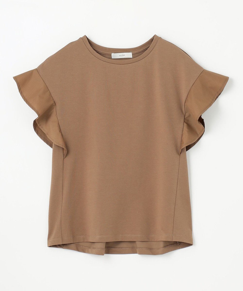 ANY 異素材コンビフリルスリーブプルオーバー 