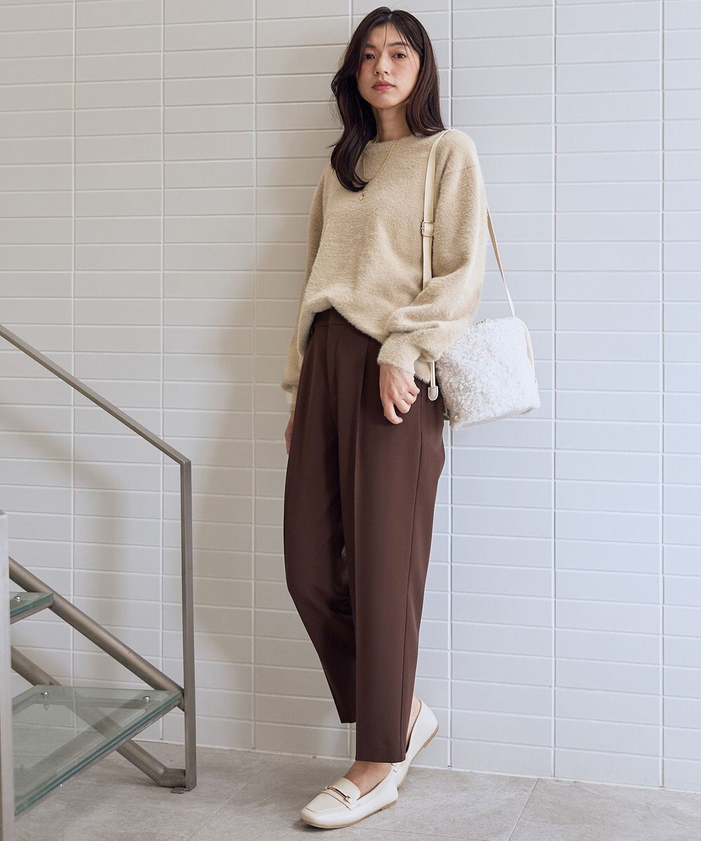 ANY L 【裏起毛/ウエストゴム】ウォームテーパードパンツ 