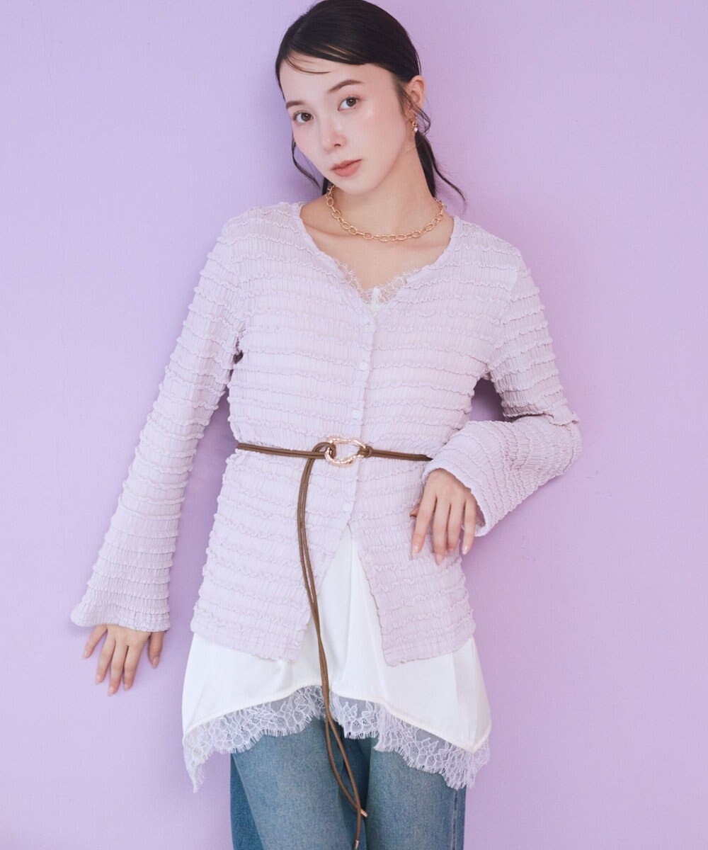 earth music&ecology 【予約】シャーリングカットカーディガン 