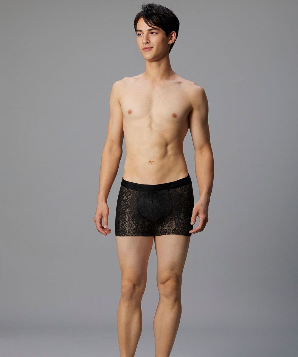 WACOAL MEN ボクサーパンツ【レースボクサー】フロント快適グラマラス 通気性 フリーなカッティング(裾部分) 前閉じ レース 下着 GT3341 /ブロス バイ ワコールメン 
