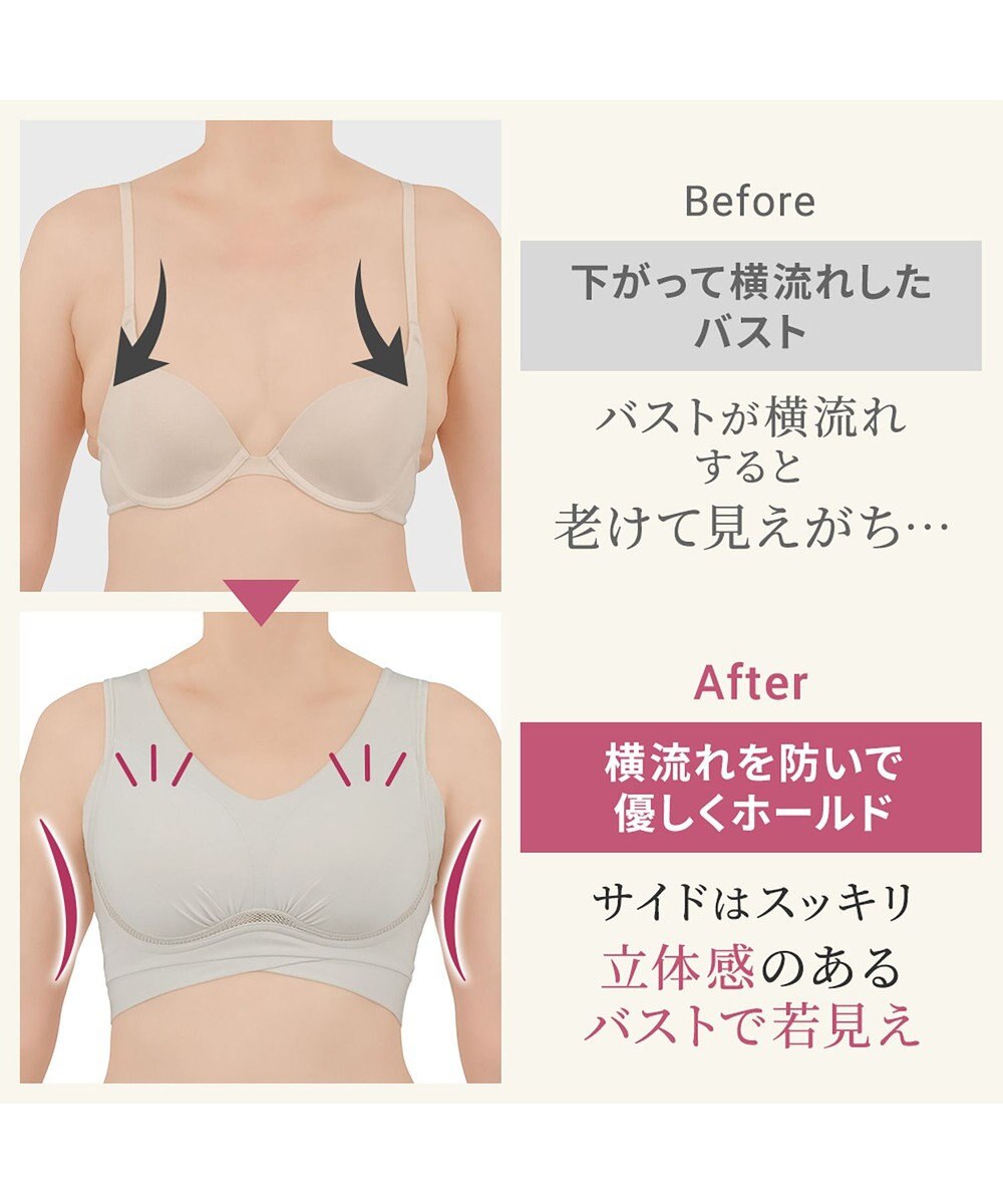 BRADELIS New York 【Yukine inc. 】ゆきねえ365綿混モアらく快適フルカップブラ24 ブラデリス ノンワイヤー 補正 ブラジャー下着 良く伸びて身体にフィット YH124301 