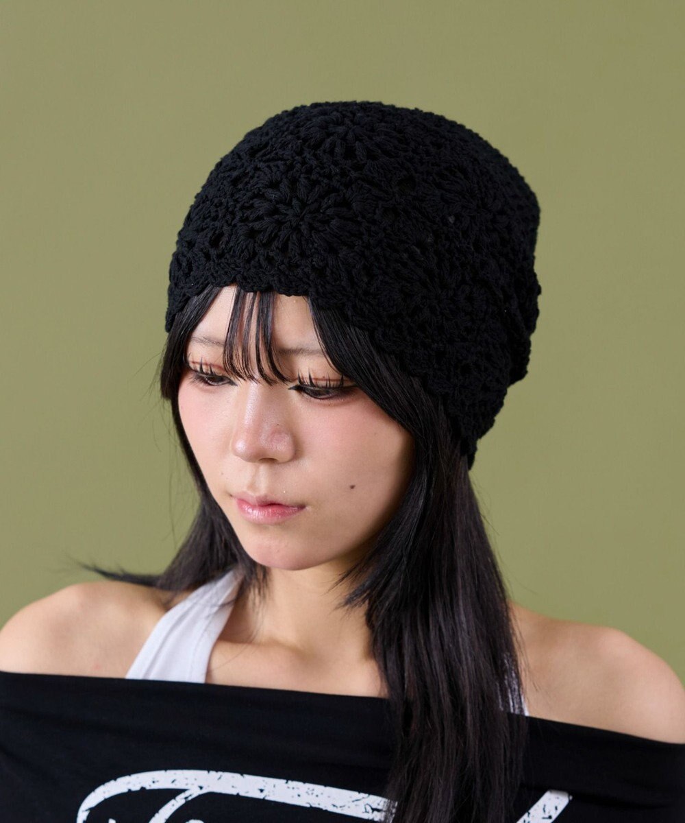 WEGO クロシェフラワービーニー 