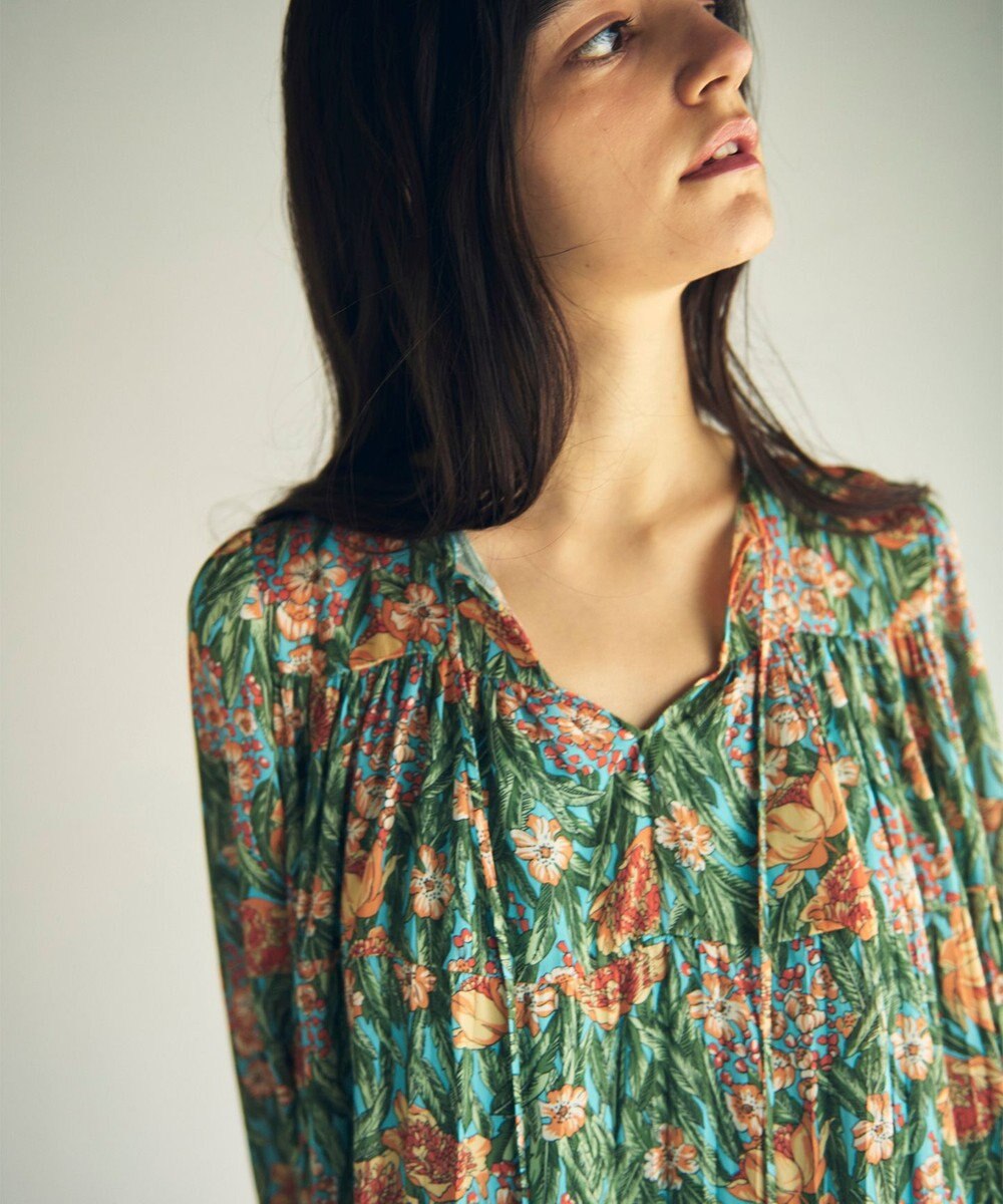 GRACE CONTINENTAL フラワープリントティアードミニワンピース 