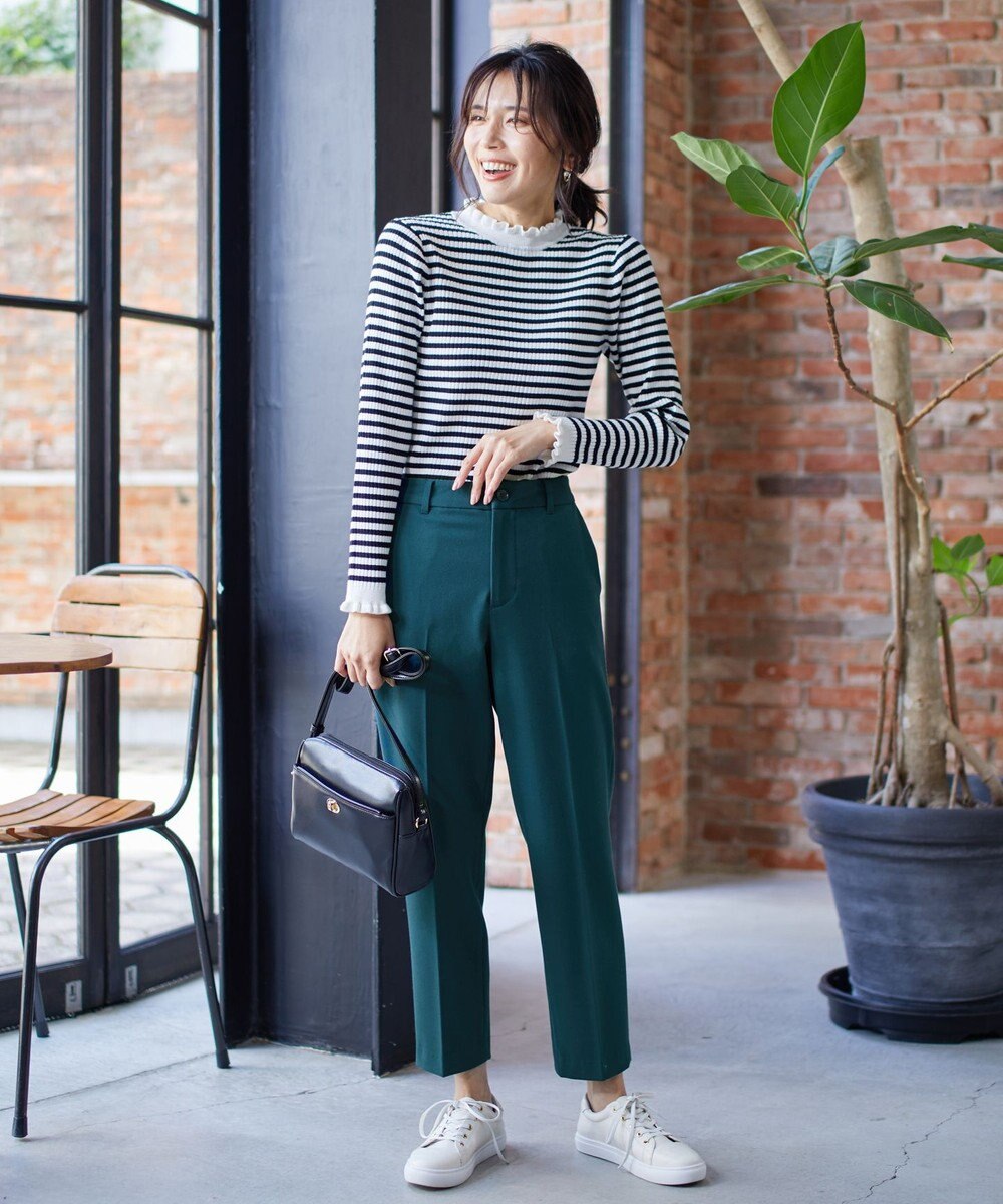 ANY L 【ウエストゴム/ストレッチ/裏起毛】シークレットウォーム　テーパードパンツ 