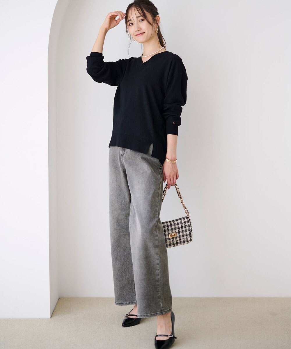 ANY SIS 【洗える】セミワイド デニムパンツ 