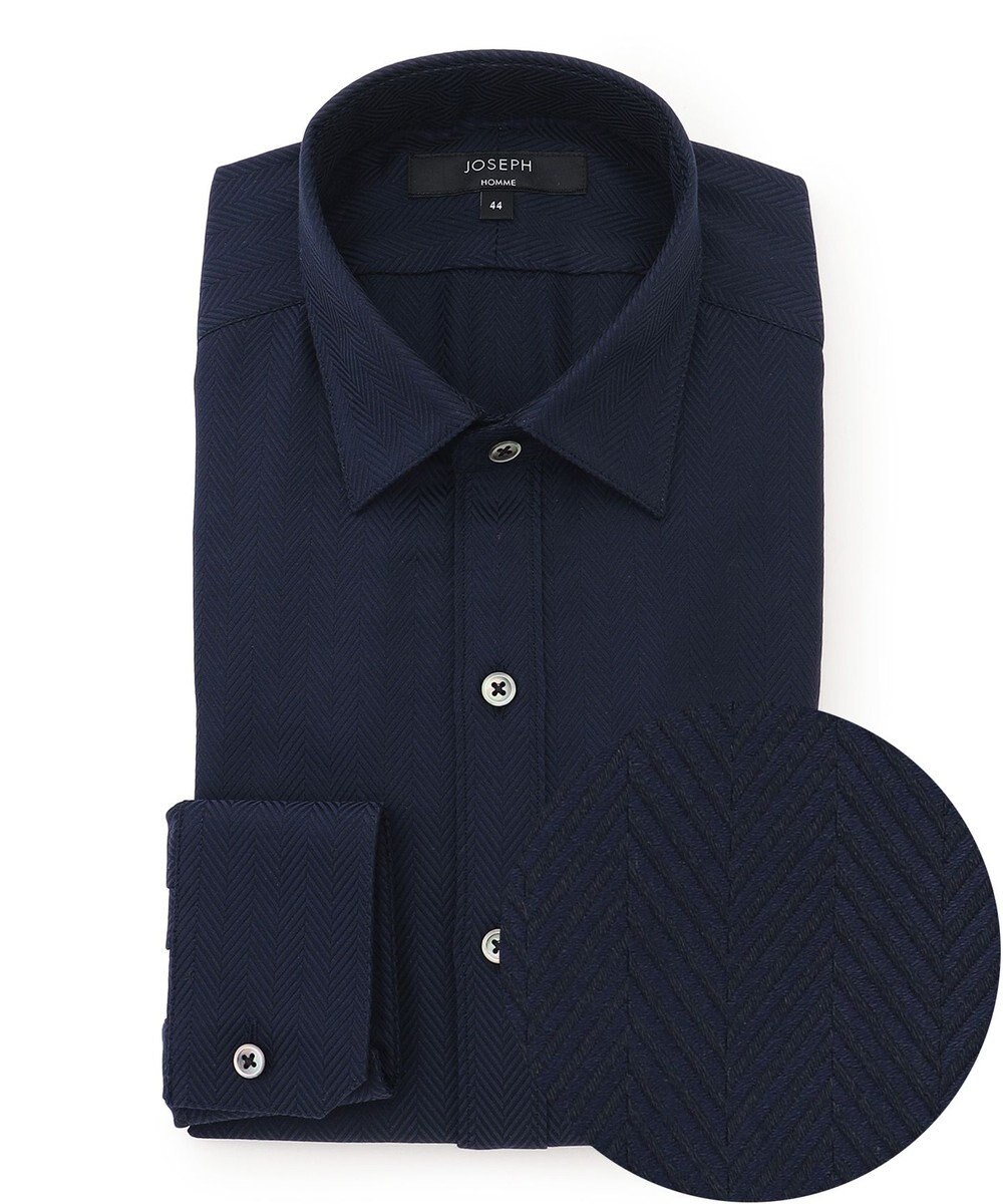 JOSEPH HOMME 【ドレスシャツ】ヘリンボンシャツ レギュラーカラードレスシャツ 