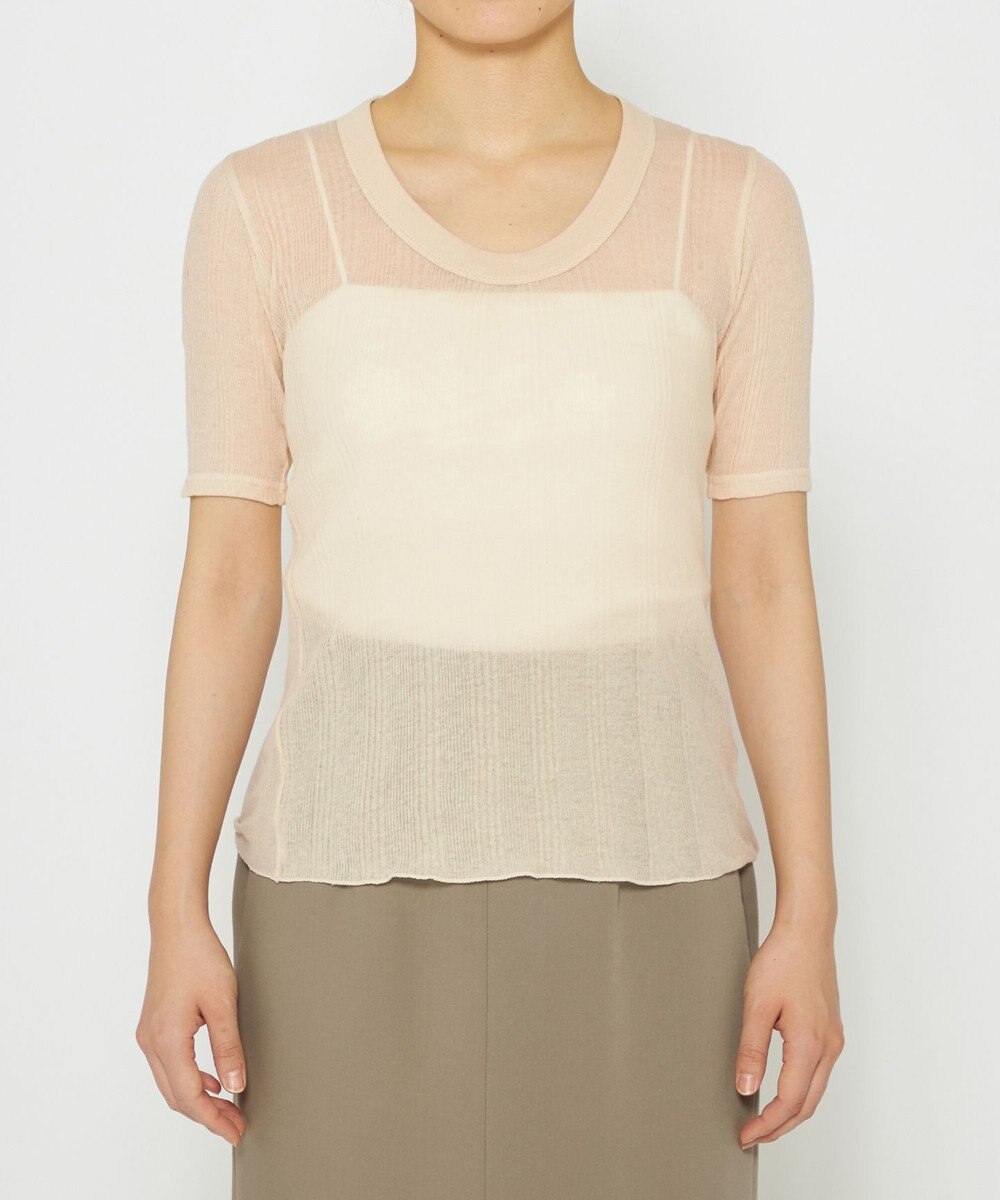 uncrave 【手洗い可】シアー ランダムリブ Uネック カットソー（uncrave STANDARD） 