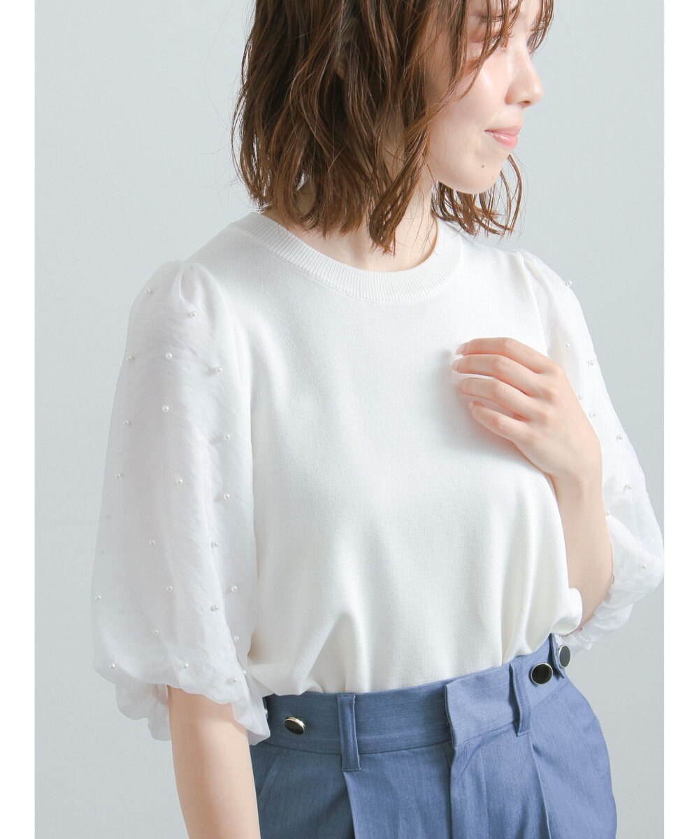 Te chichi パールスリーブニット 