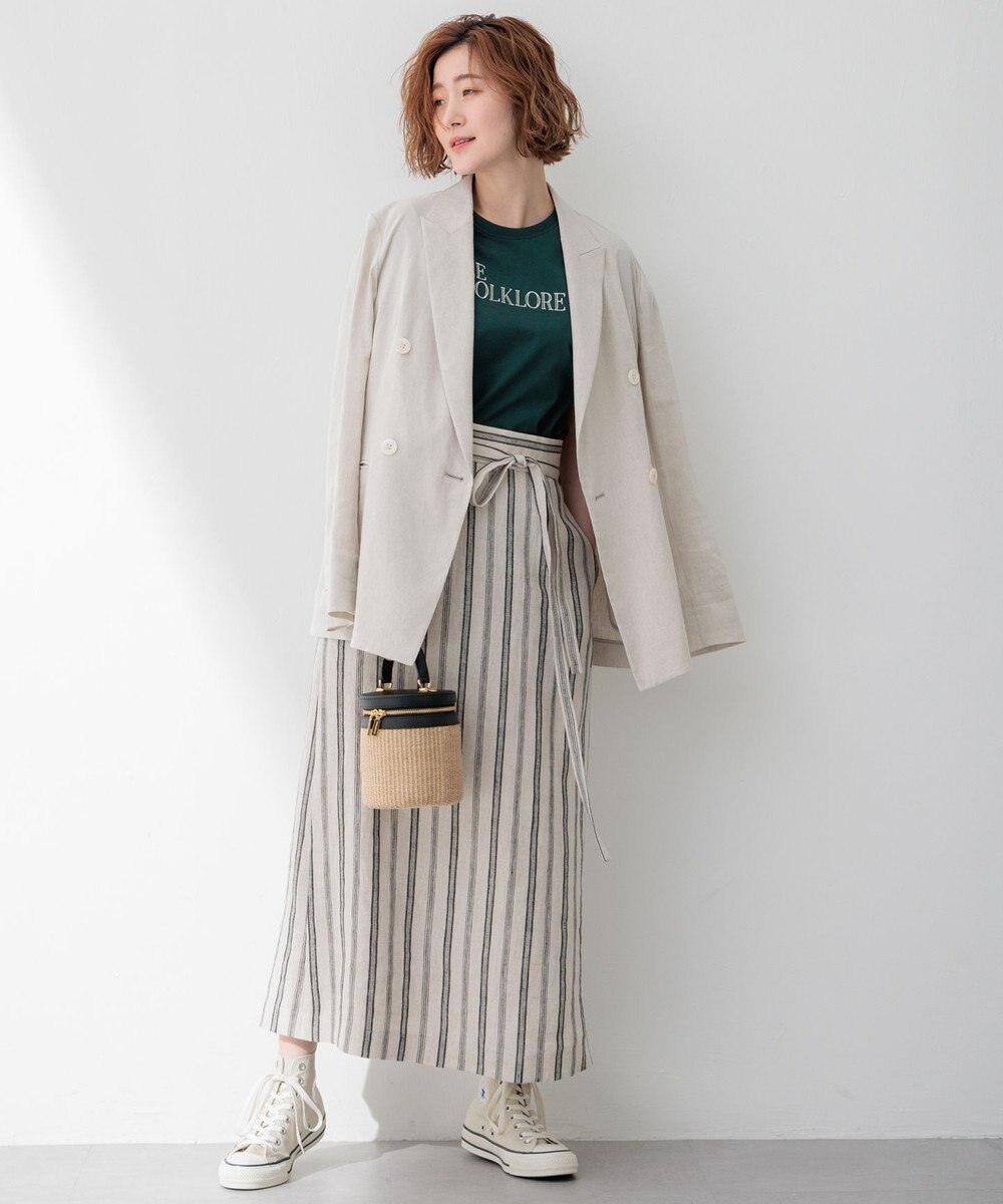 23区 【セットアップ対応/洗える】リネンレーヨンストレッチ ダブル ジャケット 