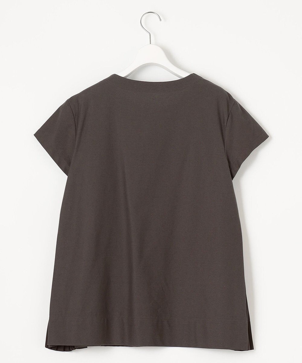 自由区 L 【洗える】ツイストプレインジャージーサイドプリーツ カットソー 