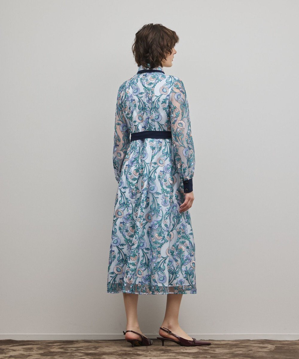 GRACE CONTINENTAL マルチフラワー刺繍フレアワンピース 