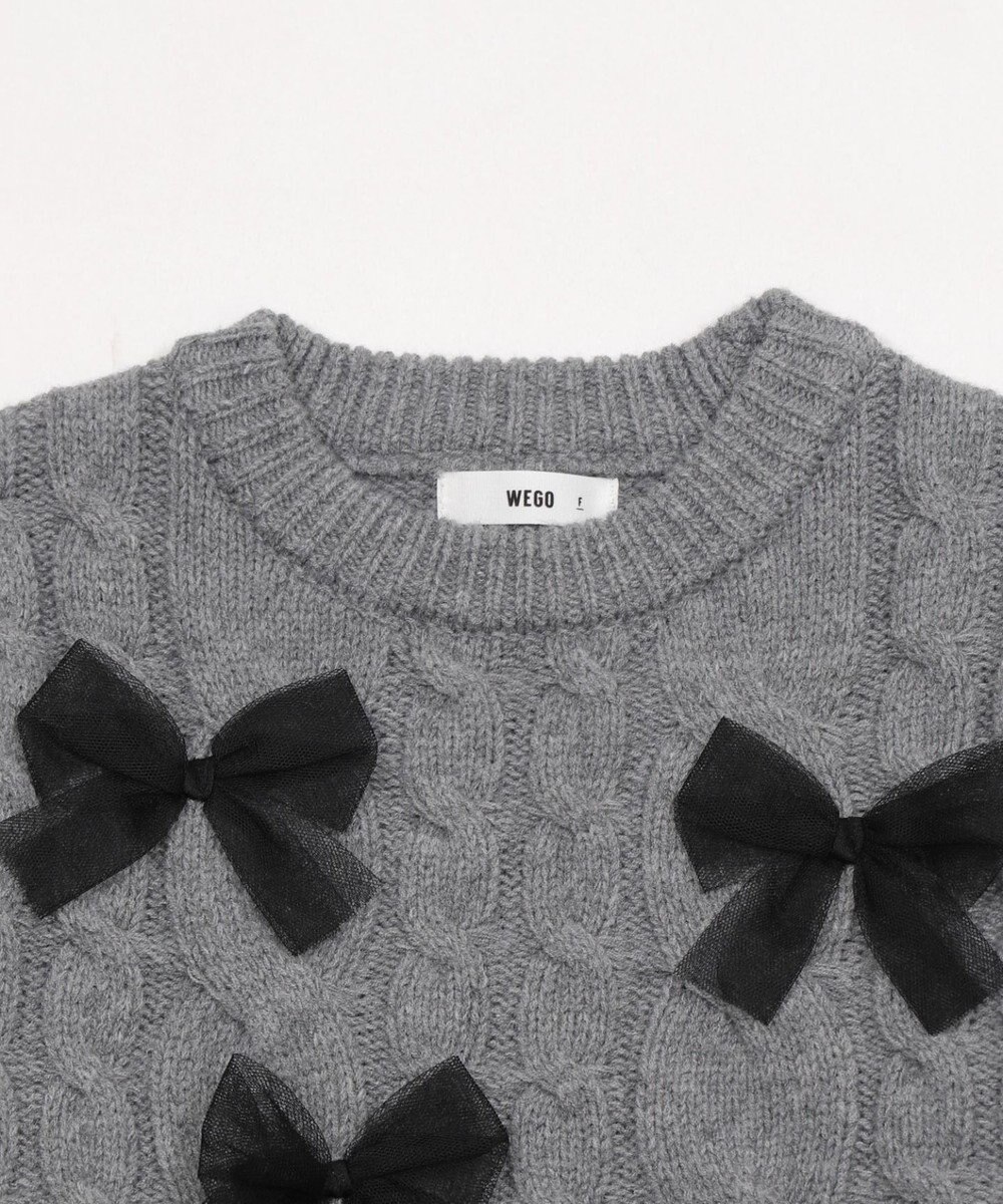 WEGO チュールリボンケーブルニット 