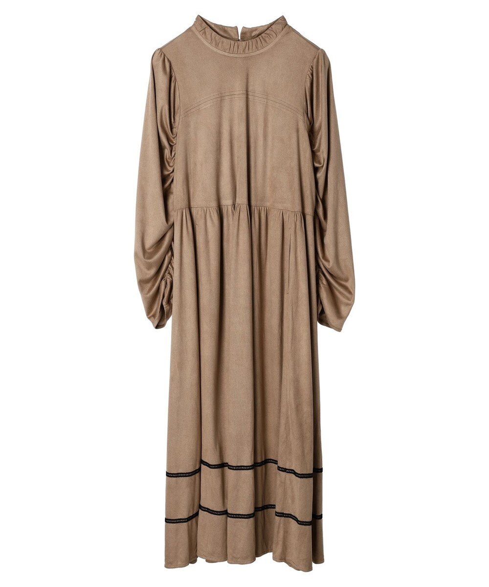 Green Parks ■ＥＳＣＡＲ　スエード調ギャザーキリカエワンピース 