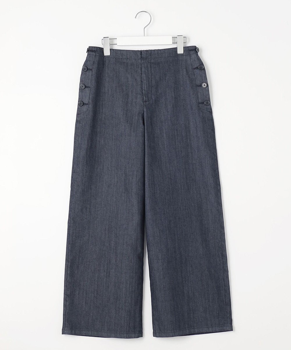 J.PRESS LADIES L 【洗える】T/C DENIM セミワイド パンツ 