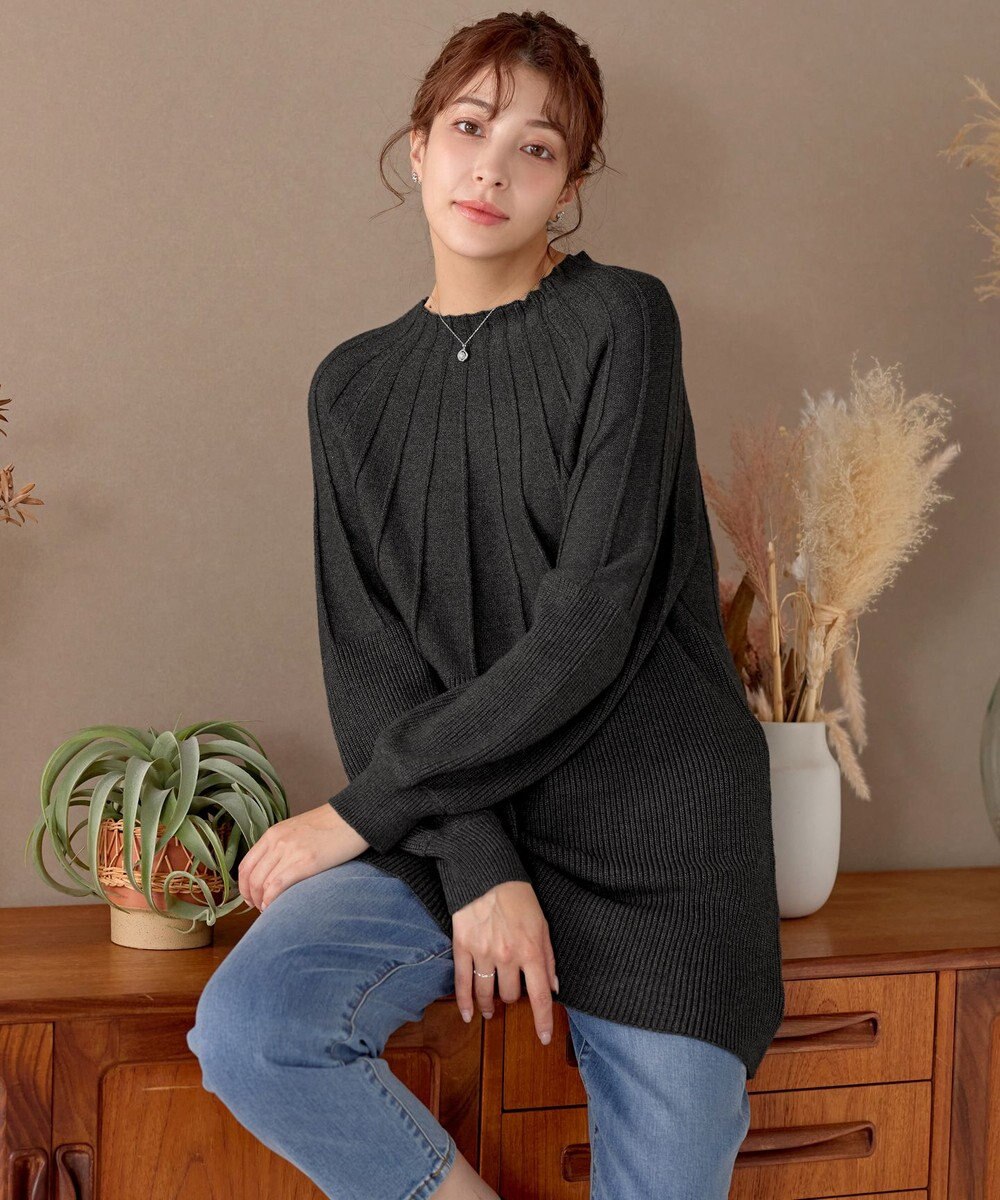 Tiaclasse L 求心片畦ニットチュニック 