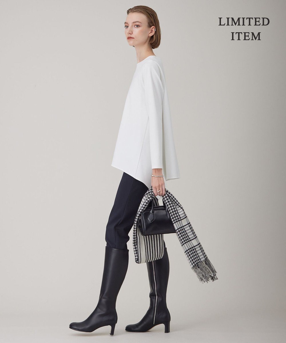 ICB L 【WEB限定・洗える】ヴィスコースストレッチポンチ イレギュラーヘムプルオーバー 