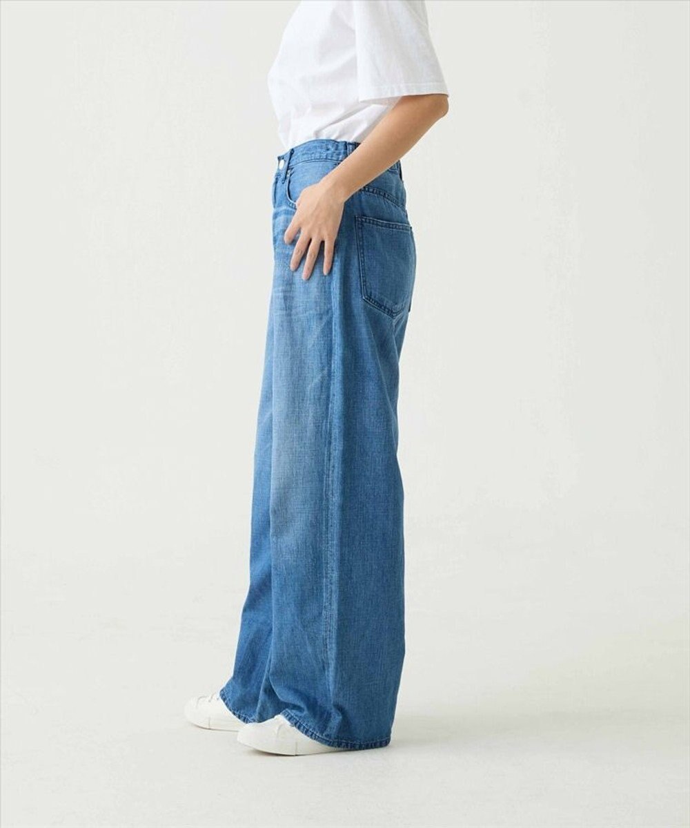 caqu FS linen wide boy`s コットンリネンワイドストレートデニム 