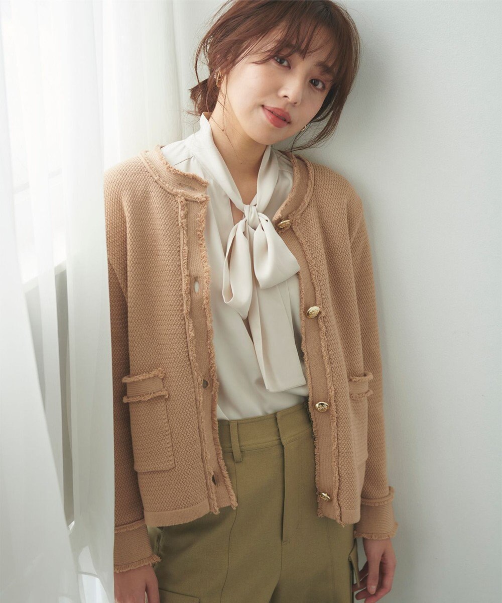 Feroux 【ONWARD CROSSET MAG掲載】ツイードライクニット ジャケット 