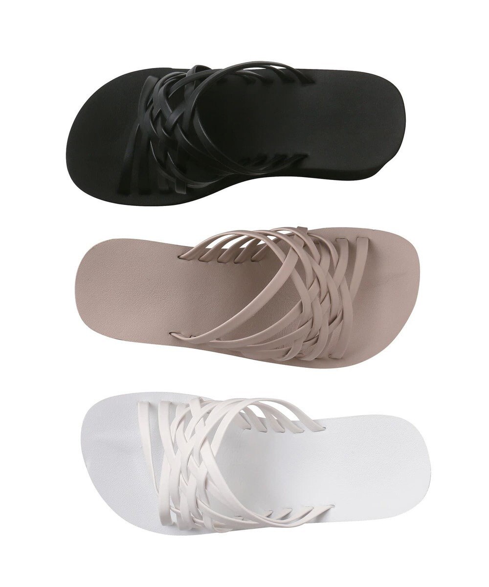 San-ai Resort（三愛水着楽園） レザーライク編みサンダル【San-ai Resort（サンアイリゾート）】 