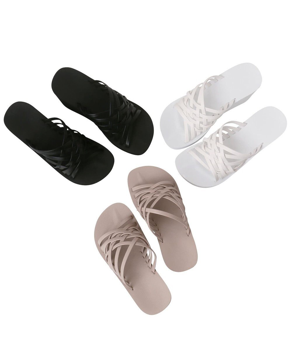 San-ai Resort（三愛水着楽園） レザーライク編みサンダル【San-ai Resort（サンアイリゾート）】 