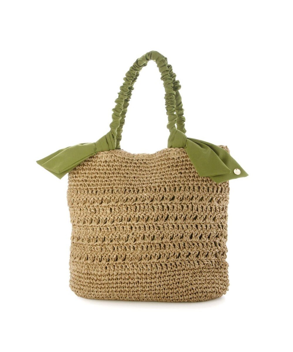 UNBILLION カシュカシュ cachecache / 下がりリボン柄編みトート カゴバッグ 