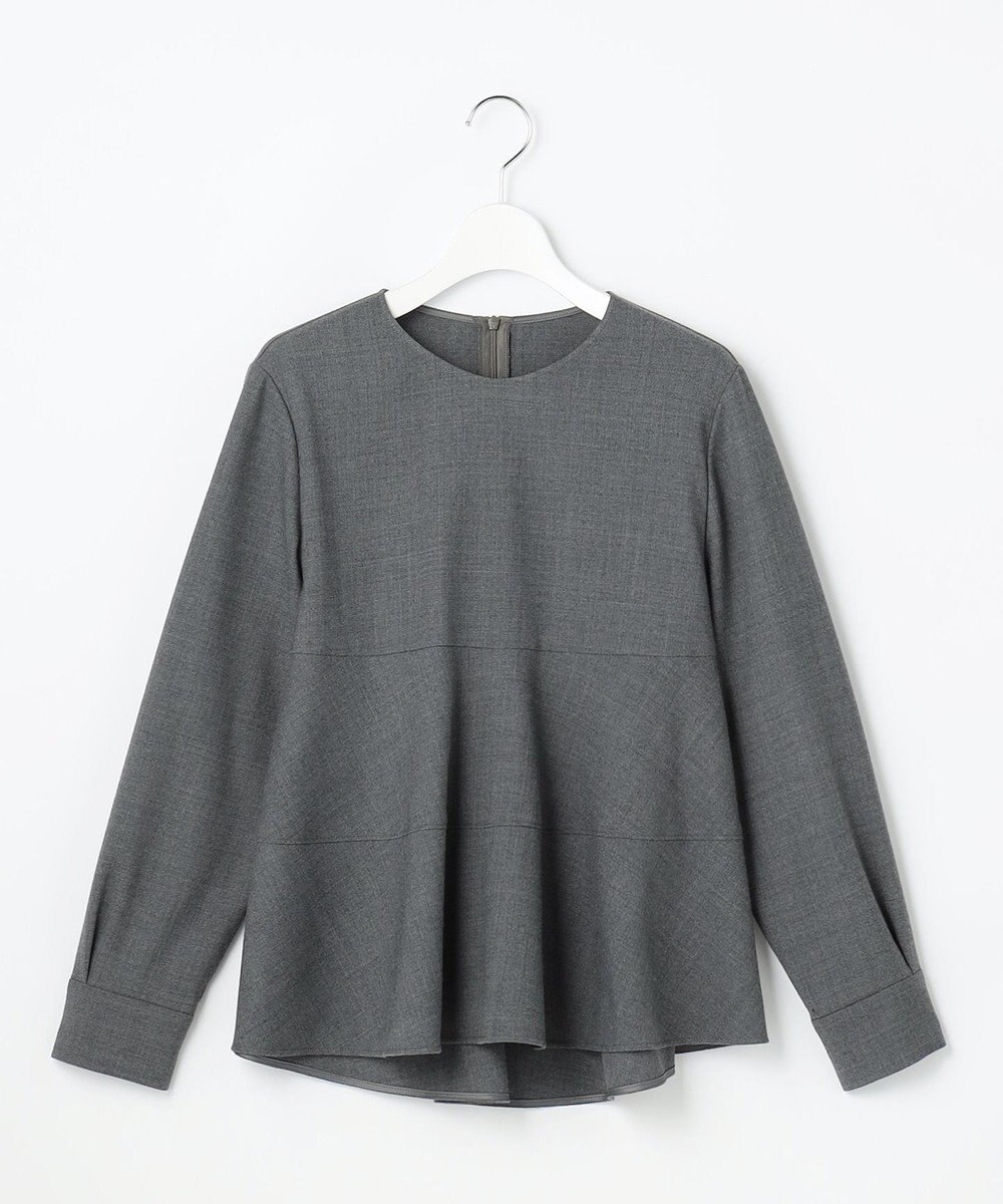 自由区 L 【SHIHOさん着用】ソフトウールブレンドペプラム ブラウス 