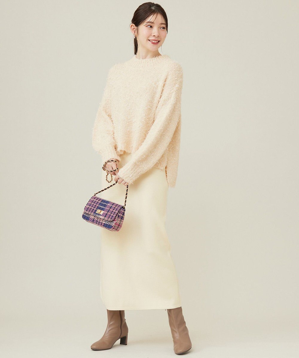 ANY SIS 【洗える】リボンヤーンミックス ニット 