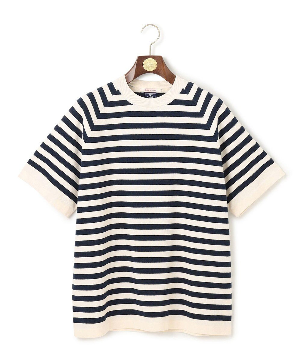 J.PRESS MEN 【J.PRESS ORIGINALS】Lightwave Border Raglan Knit T-shirt 