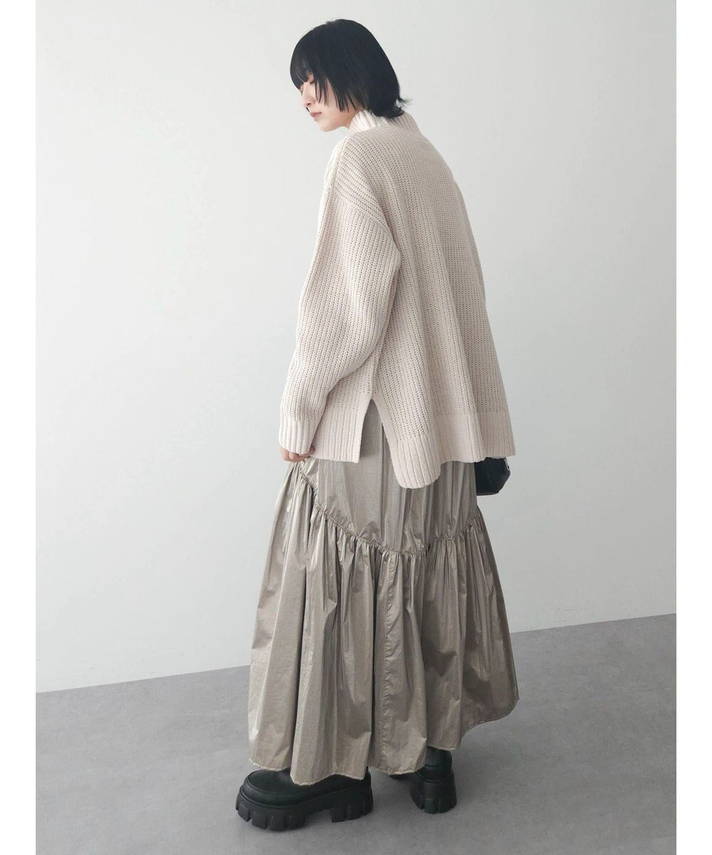 Green Parks ｍｏｋｏモール畦ニット前後差プルオーバー 