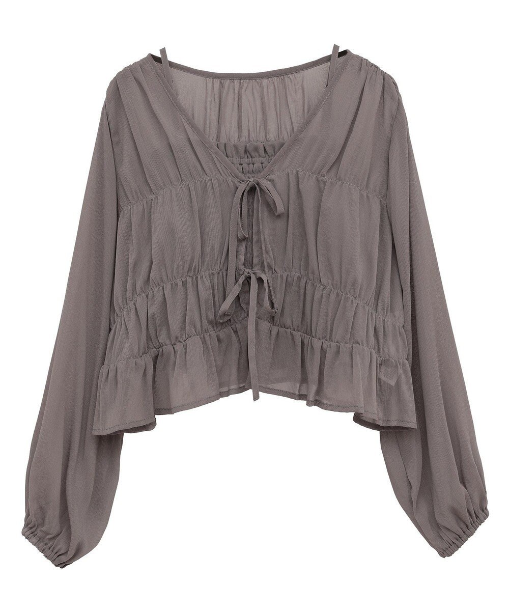 earth music&ecology ＳＥＴ２点シアーシャーリングブラウス＋インナー 