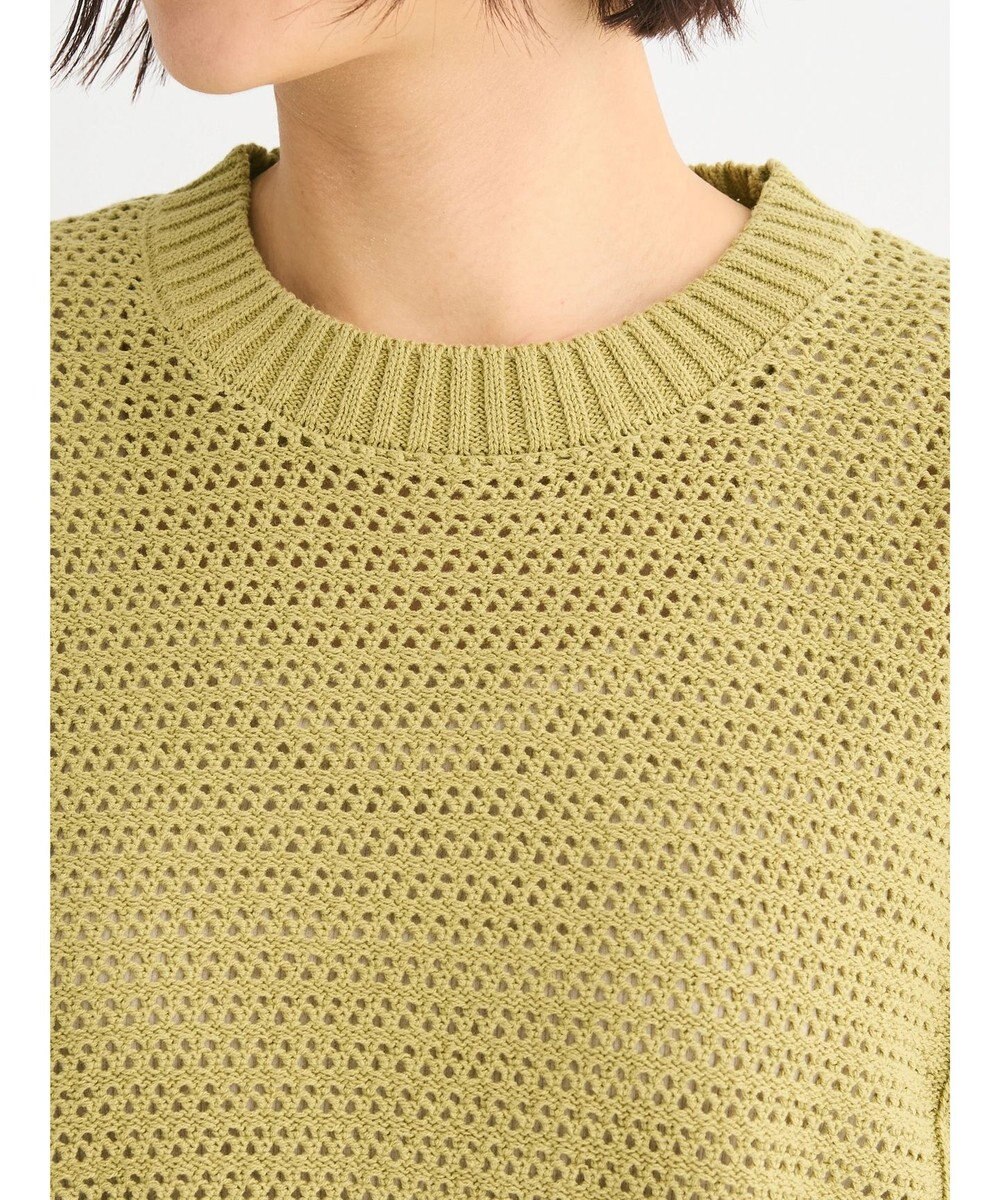 Green Parks 裾フリンジメッシュニットプルオーバー 