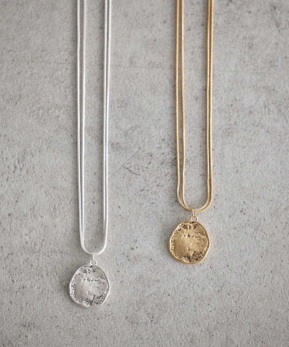 earth music&ecology レイヤードチェーンメダリオンネックレス 