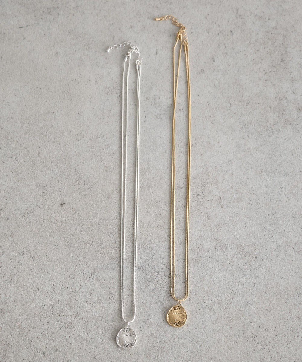 earth music&ecology レイヤードチェーンメダリオンネックレス 