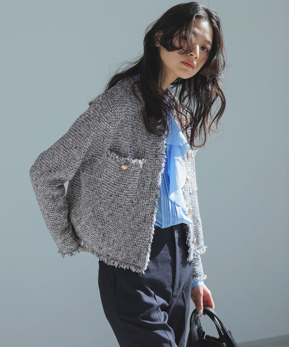 23区 S 【見上愛さん着用/新色追加/VERY掲載】ツイード ニット ジャケット 
