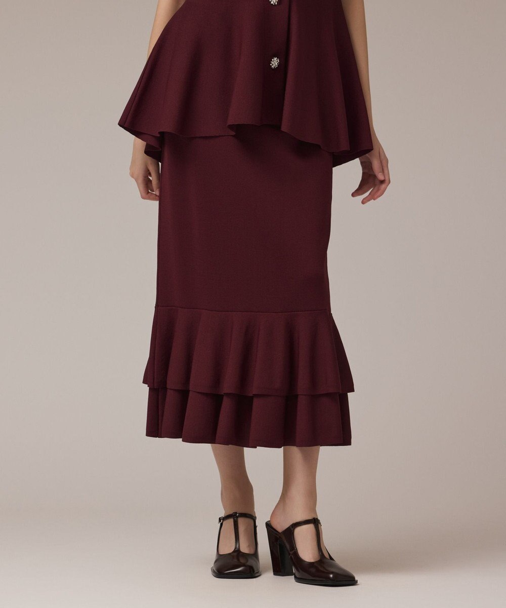 GRACE CONTINENTAL ティアードニットスカート 