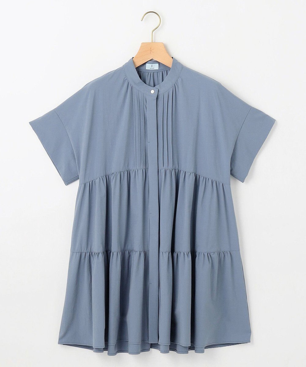 組曲 S スーパーライトストレッチティアード ブラウス 