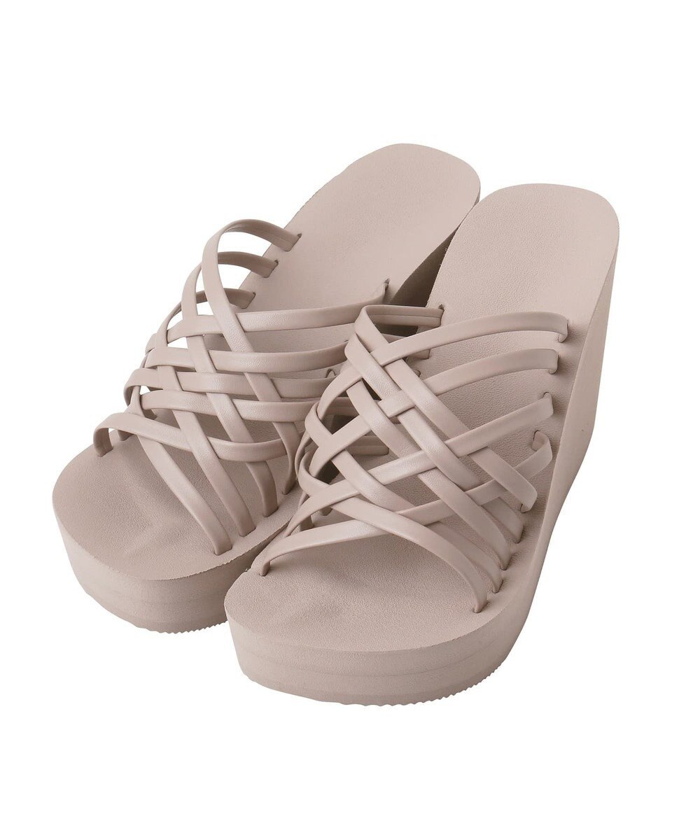 San-ai Resort（三愛水着楽園） レザーライク編みサンダル【San-ai Resort（サンアイリゾート）】 