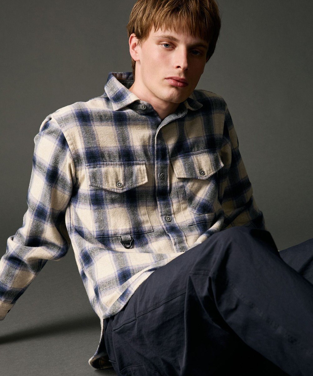 JOSEPH ABBOUD MOUNTAIN 【大人の山シャツ】メランジチェックシャツ 