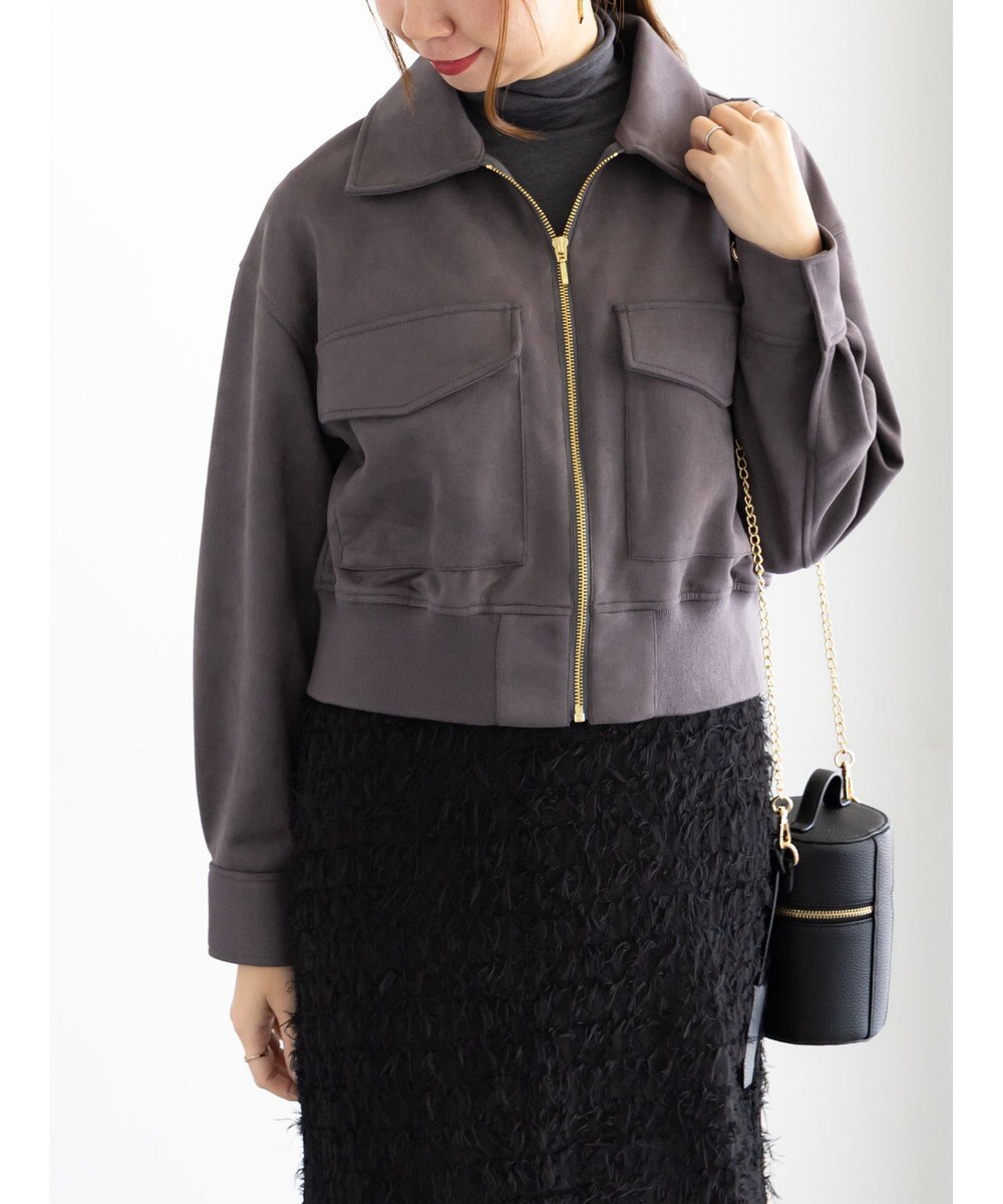 Te chichi スウェードジップブルゾン 