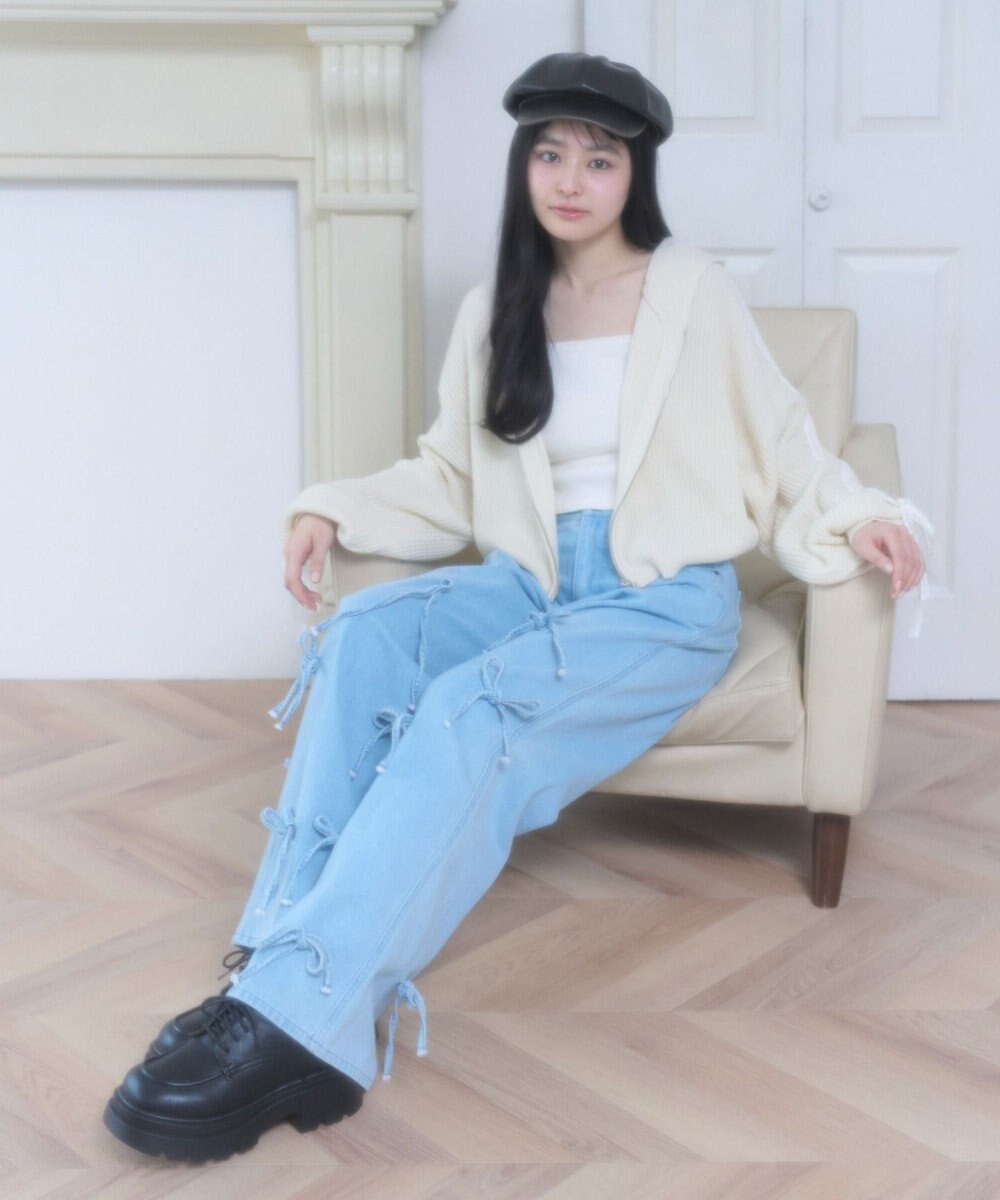 WEGO レースリボンニットパーカー 