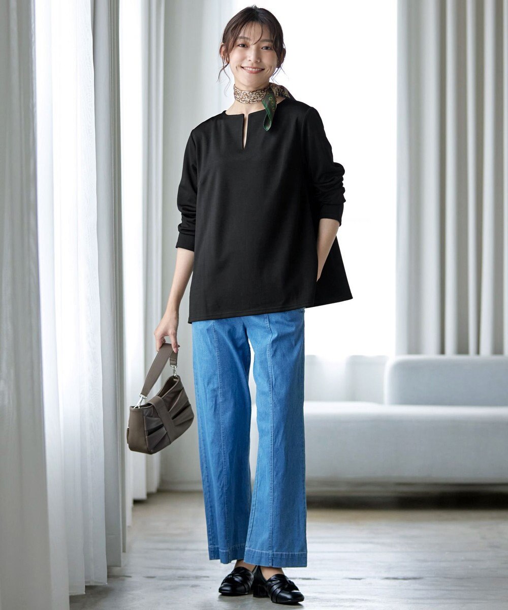 Tiaclasse 【洗える】キーネックカットソートップス 