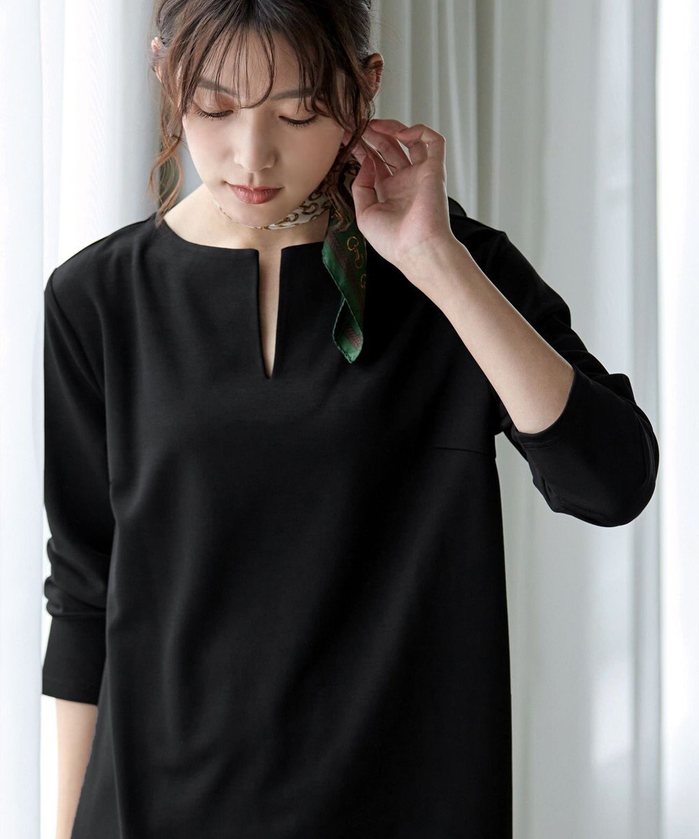 Tiaclasse 【洗える】キーネックカットソートップス 