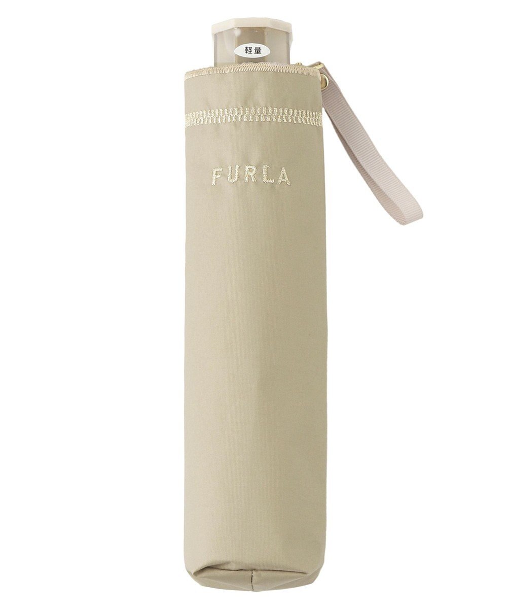 MOONBAT FURLA 晴雨兼用日傘 折りたたみ傘 ジッパー刺繍 ／遮光 遮熱 UV 