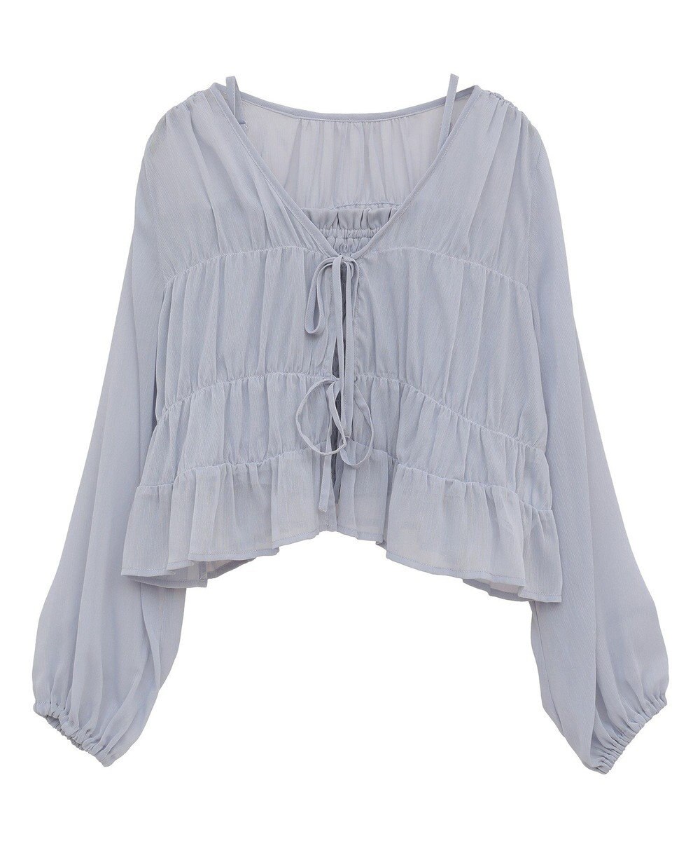 earth music&ecology ＳＥＴ２点シアーシャーリングブラウス＋インナー 